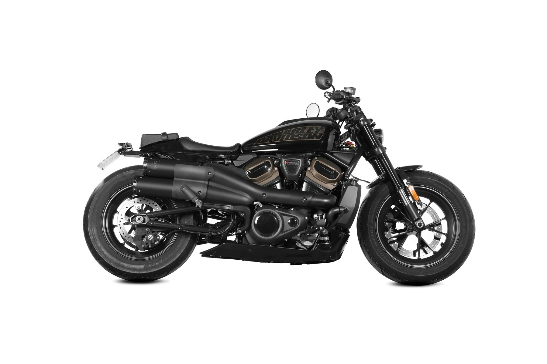 Harley-Davidson Sportster S in Seitenansicht mit montierter MIVV Auspuffanlage