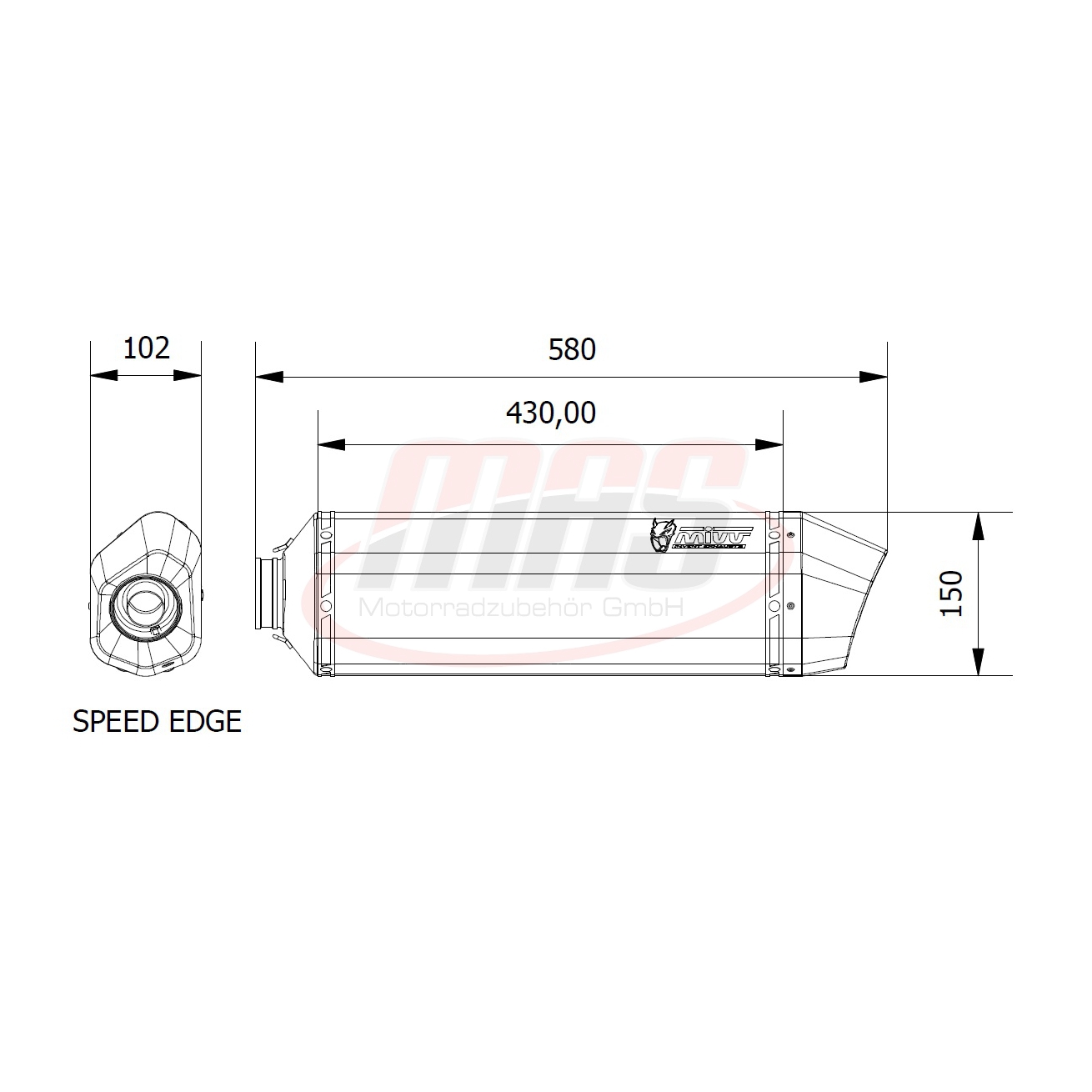 MIVV Speed Edge Edelstahl schwarz BMW F 800 R 09-20