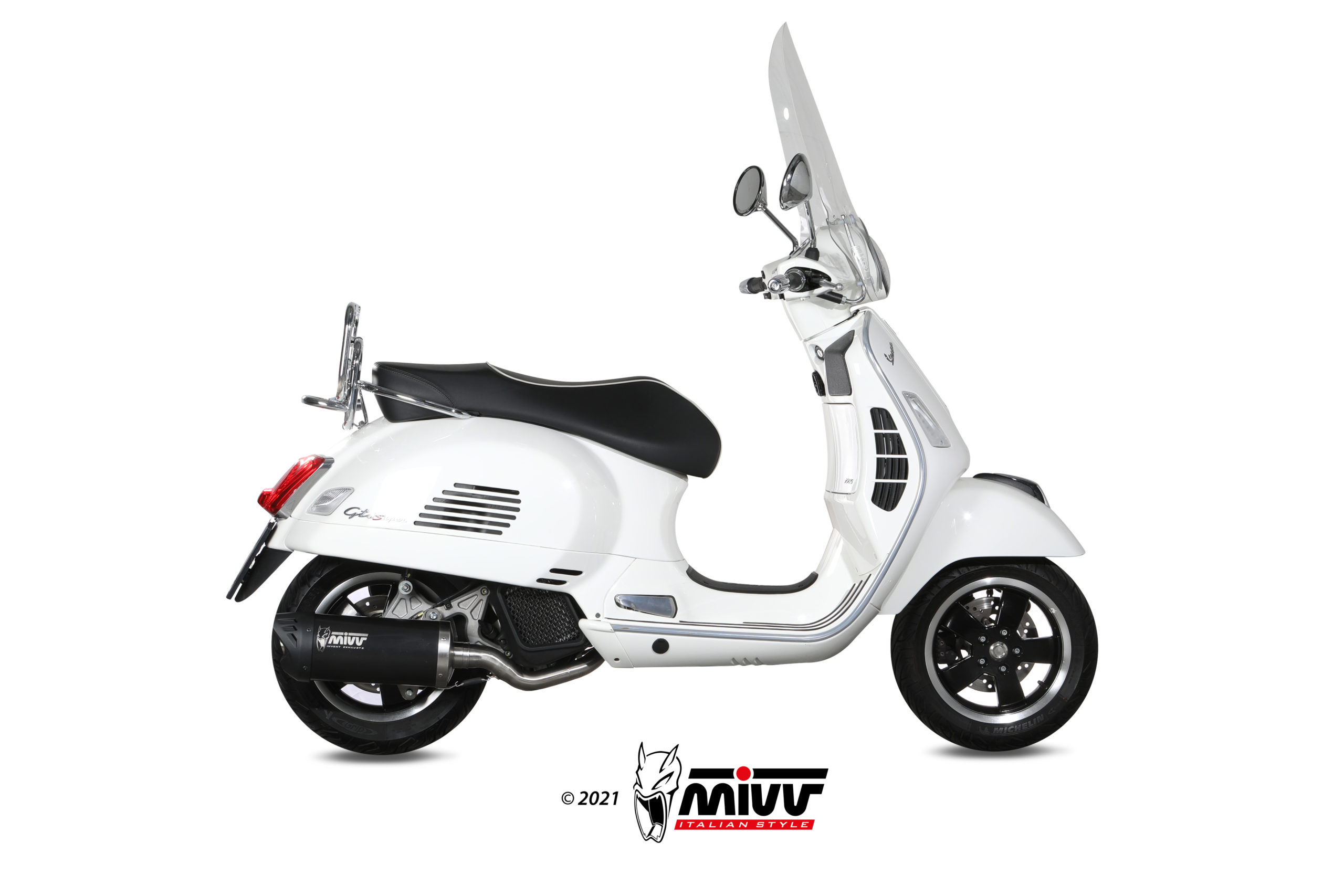 Mivv Mover Edelstahl schwarz Piaggio Vespa GTS 125 17-18