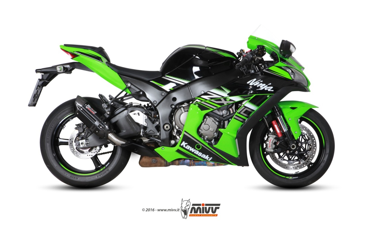 MIVV Suono Edelstahl schwarz KAWASAKI ZX-10 R-RR-SE 16-24