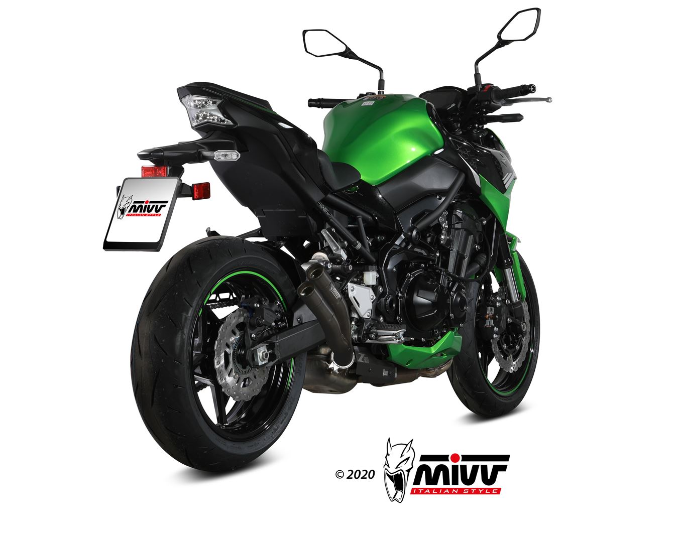 MIVV Double Gun black stainless steel KAWASAKI Z900 20-24