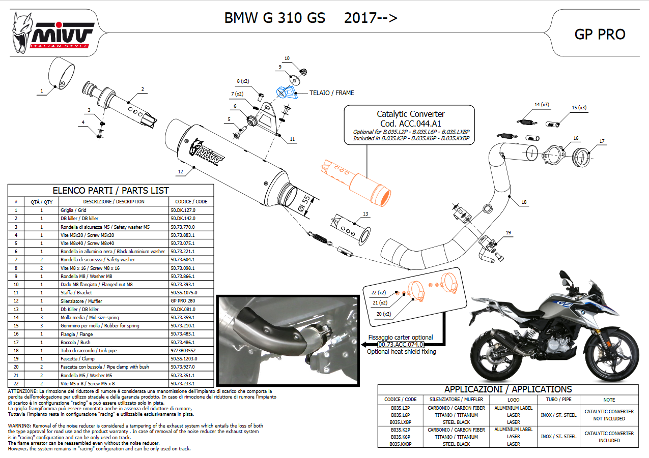 MIVV GPpro Black BMW G 310 GS 17-24