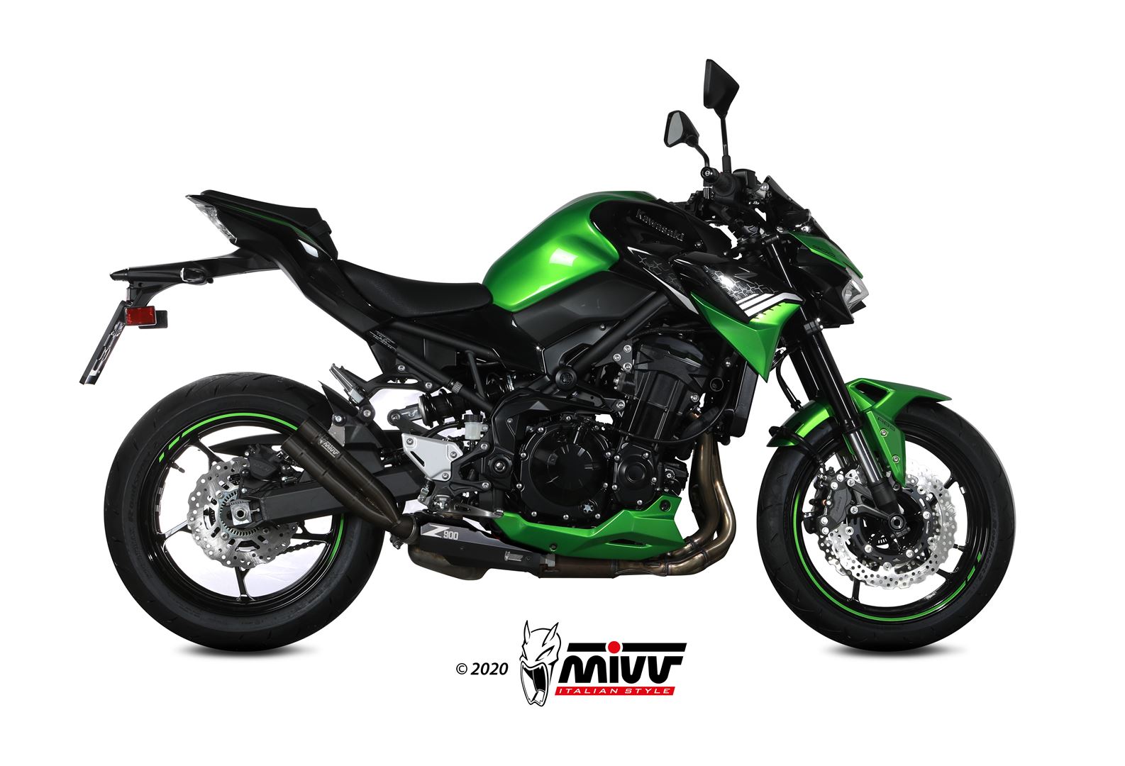 MIVV Double Gun Edelstahl schwarz KAWASAKI Z900 20-24