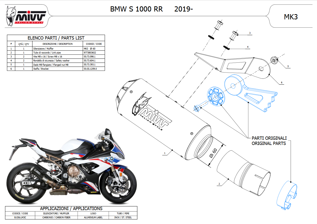MIVV MK3 Carbon BMW S 1000 RR 19-26